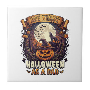 First Halloween As Dad Pumpkin Wolf Moon_1 Tile