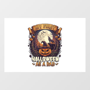 First Halloween As Dad Pumpkin Wolf Moon_1 Window Cling
