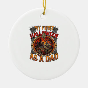 First Halloween As Dad Zombie Haunted House Gravey Ceramic Tree Decoration