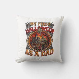 First Halloween As Dad Zombie Haunted House Gravey Cushion