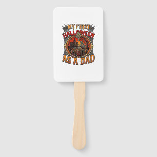First Halloween As Dad Zombie Haunted House Gravey Hand Fan