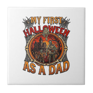 First Halloween As Dad Zombie Haunted House Gravey Tile
