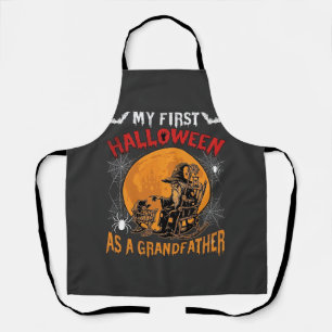 First Halloween As Grandfather Wizard Bat Moon_1 Apron