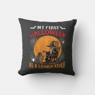 First Halloween As Grandfather Wizard Bat Moon_1 Cushion