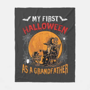 First Halloween As Grandfather Wizard Bat Moon_1 Fleece Blanket