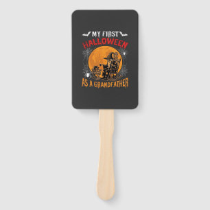 First Halloween As Grandfather Wizard Bat Moon_1 Hand Fan