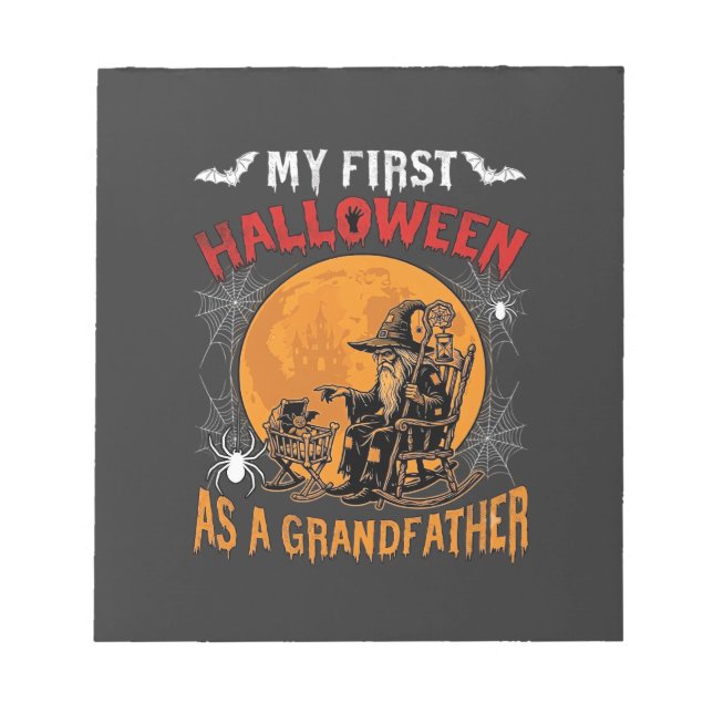 First Halloween As Grandfather Wizard Bat Moon_1 Notepad (Front)