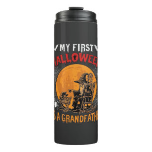 First Halloween As Grandfather Wizard Bat Moon_1 Thermal Tumbler