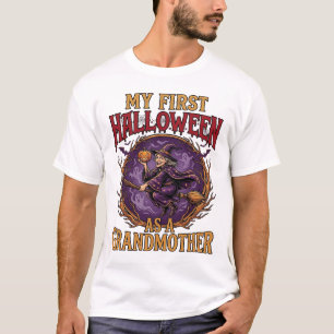 First Halloween As Grandmother Witch Pumpkin Bats_ T-Shirt