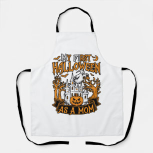First Halloween As Mum Ghost Castle Pumpkin Trees Apron
