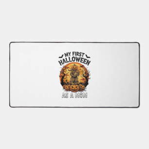 First Halloween As Mum Pumpkin Scarecrow Baby Moon Desk Mat