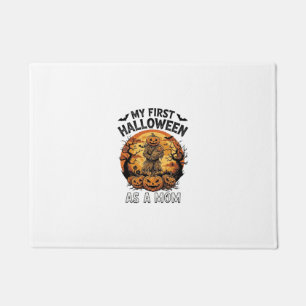 First Halloween As Mum Pumpkin Scarecrow Baby Moon Doormat