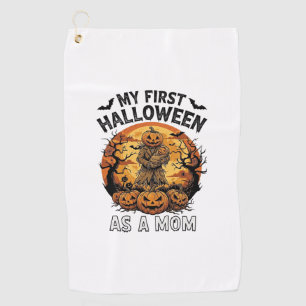 First Halloween As Mum Pumpkin Scarecrow Baby Moon Golf Towel