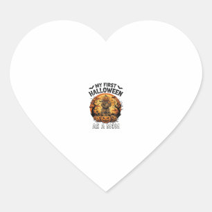 First Halloween As Mum Pumpkin Scarecrow Baby Moon Heart Sticker
