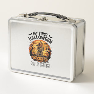 First Halloween As Mum Pumpkin Scarecrow Baby Moon Metal Lunch Box