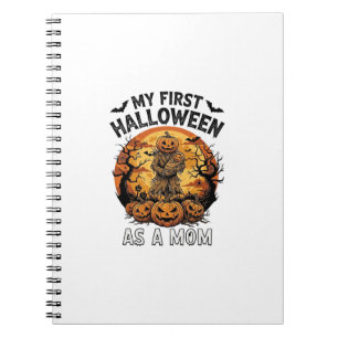 First Halloween As Mum Pumpkin Scarecrow Baby Moon Notebook