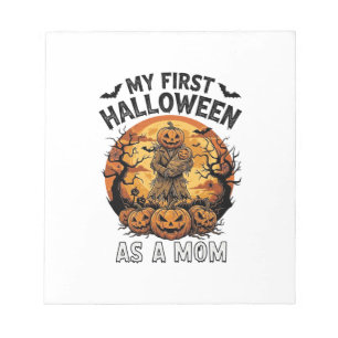 First Halloween As Mum Pumpkin Scarecrow Baby Moon Notepad