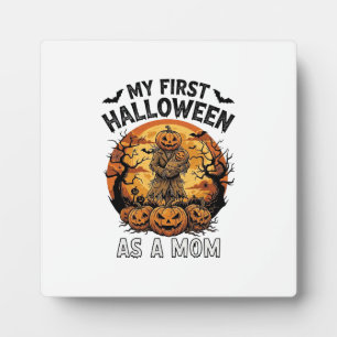 First Halloween As Mum Pumpkin Scarecrow Baby Moon Plaque