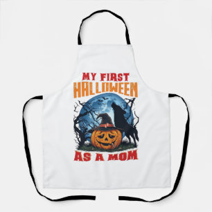First Halloween As Mum Pumpkin Wolf Moon_1 Apron