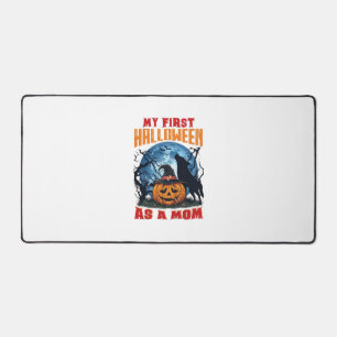 First Halloween As Mum Pumpkin Wolf Moon_1 Desk Mat