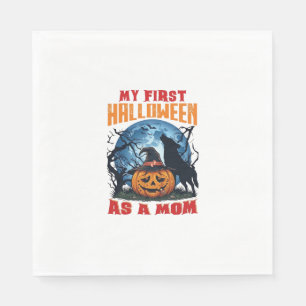 First Halloween As Mum Pumpkin Wolf Moon_1 Napkin