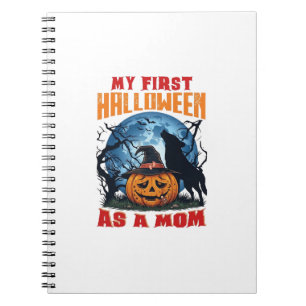 First Halloween As Mum Pumpkin Wolf Moon_1 Notebook