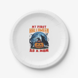 First Halloween As Mum Pumpkin Wolf Moon_1 Paper Plate