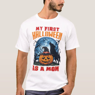 First Halloween As Mum Pumpkin Wolf Moon_1 T-Shirt