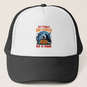 First Halloween As Mum Pumpkin Wolf Moon_1 Trucker Hat
