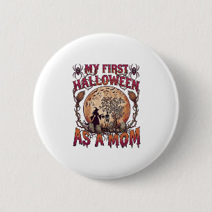 First Halloween As Mum Witch Skeleton Moon_1 6 Cm Round Badge