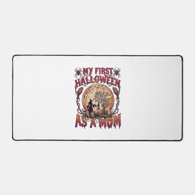 First Halloween As Mum Witch Skeleton Moon_1 Desk Mat (Front)