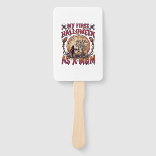 First Halloween As Mum Witch Skeleton Moon_1 Hand Fan