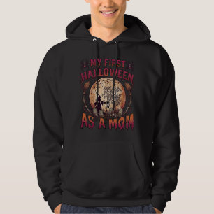 First Halloween As Mum Witch Skeleton Moon_1 Hoodie