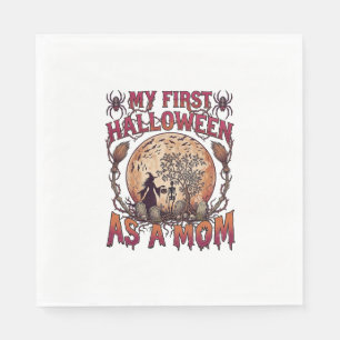 First Halloween As Mum Witch Skeleton Moon_1 Napkin