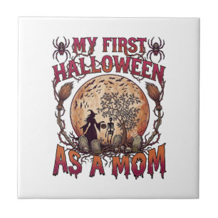 First Halloween As Mum Witch Skeleton Moon_1 Tile