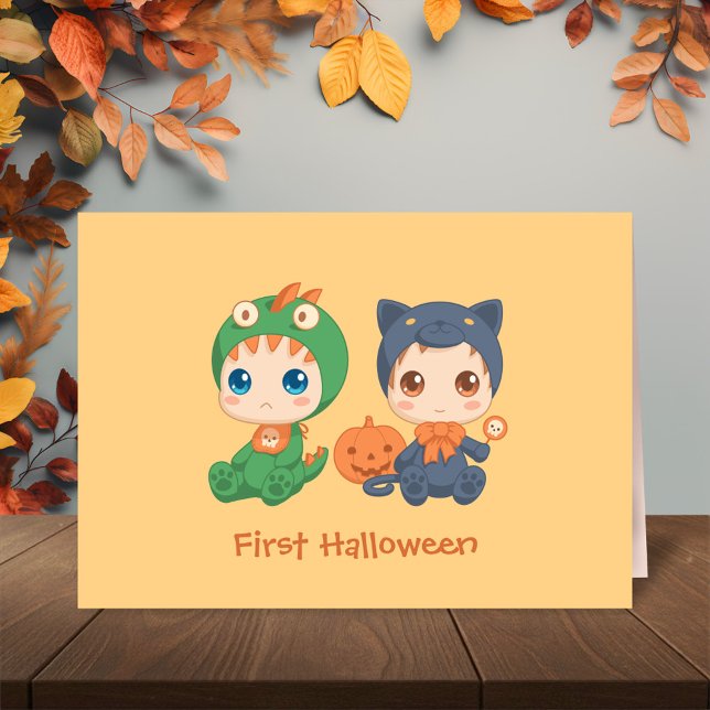 First Halloween Babies Black Cat Dragon Costume Card (Creator Uploaded)