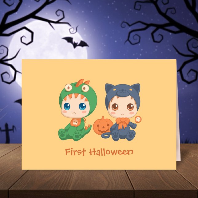 First Halloween Babies Black Cat Dragon Costume Card (Creator Uploaded)