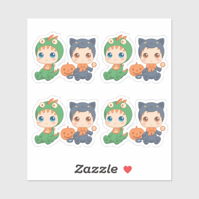 First Halloween Babies Cat Dragon Costume Set of 4 (Sheet)