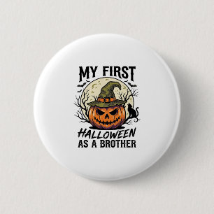 First Halloween Brother Vintage Pumpkin Moon Shirt 6 Cm Round Badge