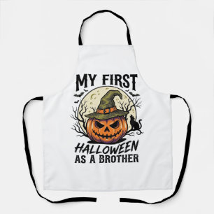 First Halloween Brother Vintage Pumpkin Moon Shirt Apron