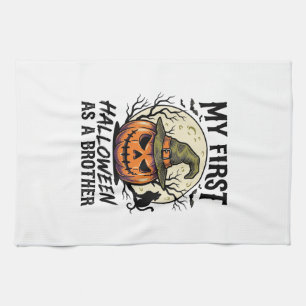 First Halloween Brother Vintage Pumpkin Moon Shirt Tea Towel