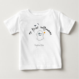 First Halloween Custom Cute Ghost Baby T-Shirt