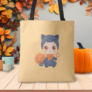 First Halloween Cute Baby Black Cat Costume Tote Bag