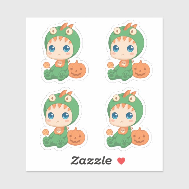 First Halloween Cute Baby Dragon Costume Set of 4 (Sheet)