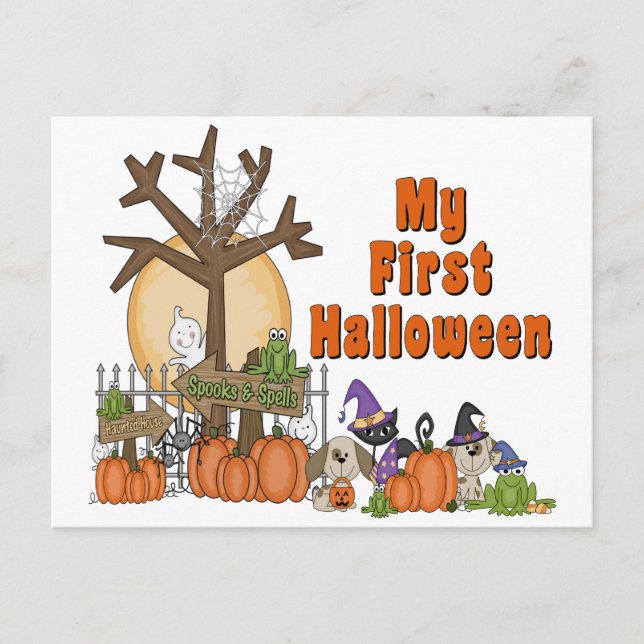 First Halloween Cute & Spooky Postcard (Front)