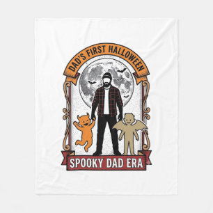 First Halloween Dad Shirt Vintage Spooky Family Gr Fleece Blanket