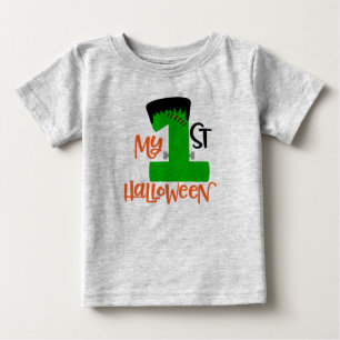 First Halloween Frankenstein Design Baby T-Shirt