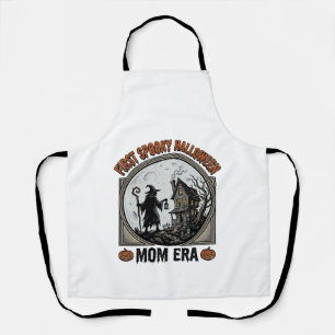 First Halloween Mom Vintage Engraving Haunted Witc Apron
