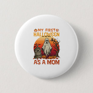 First Halloween Mum Ghost Tombstone Pumpkin_1 6 Cm Round Badge