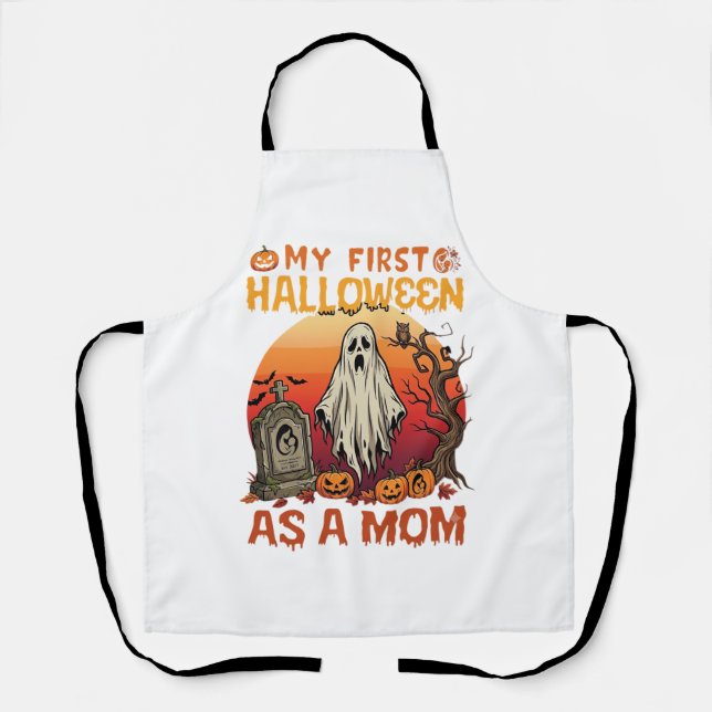 First Halloween Mum Ghost Tombstone Pumpkin_1 Apron (Front)